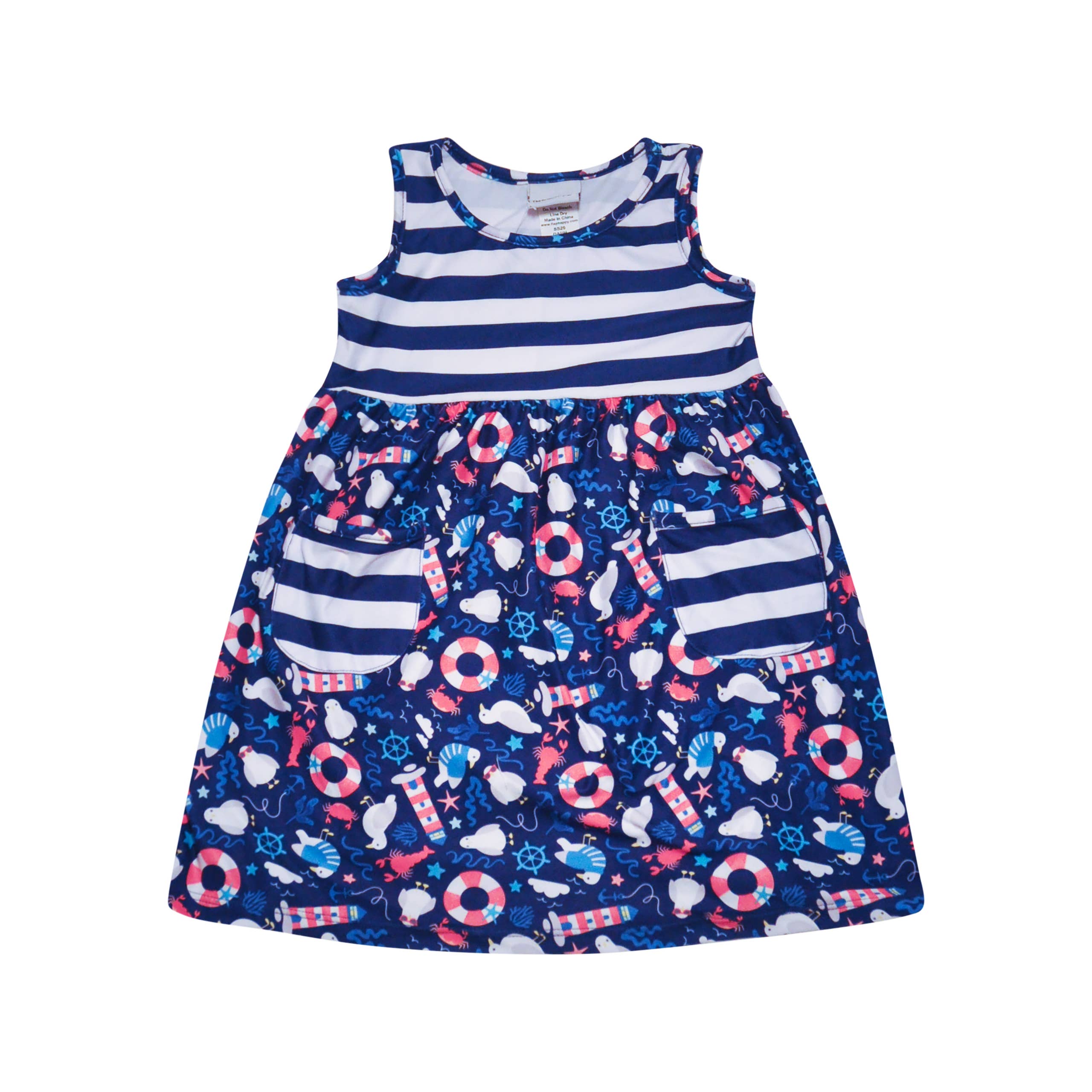 Kids UPF50+ Dahlia Sleeveless Dress w/ Pockets for Girls