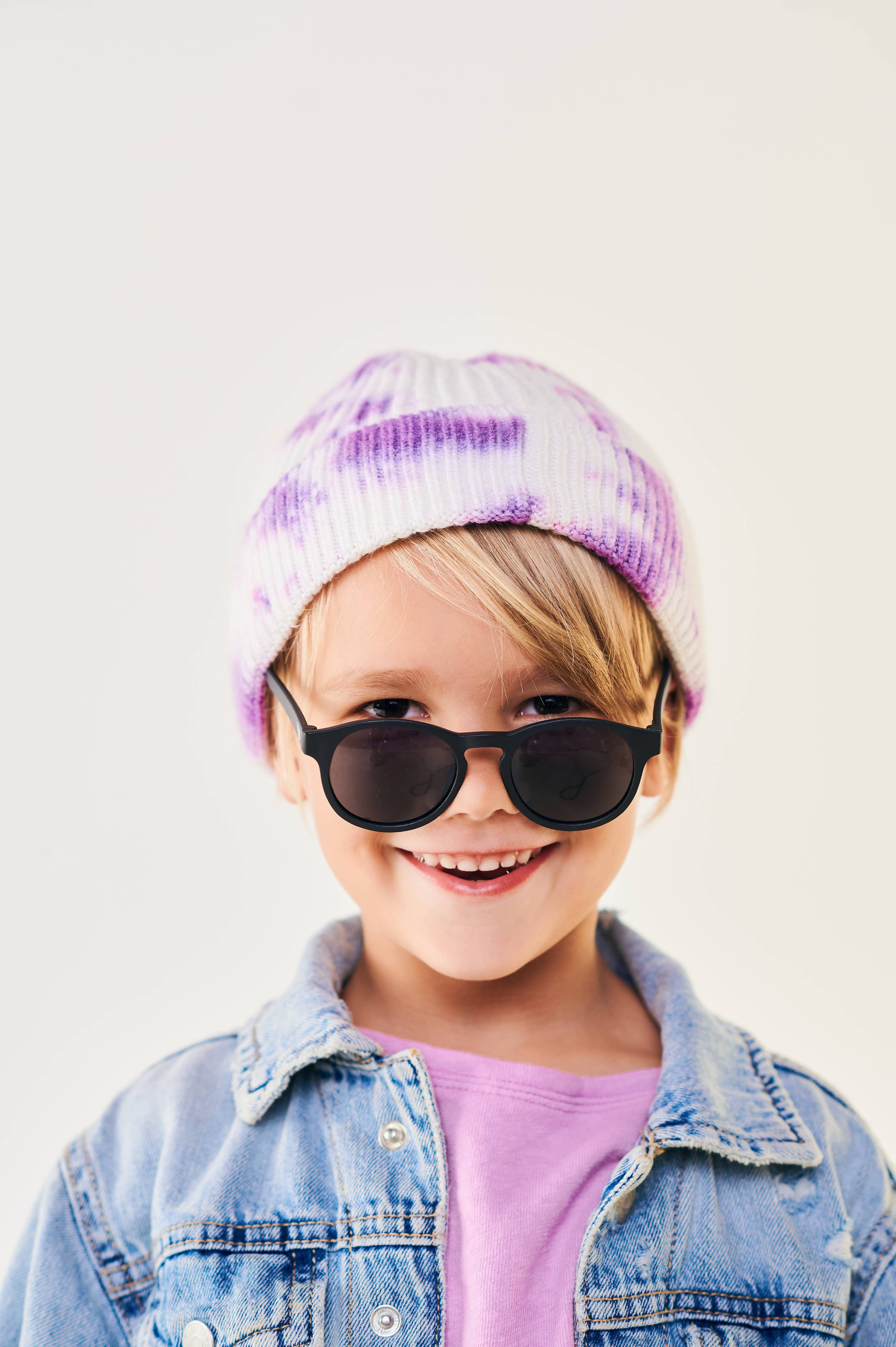 Jet Black Keyhole Baby and Kid Sunglasses: Ages 3-5