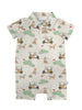 Short Sleeve Polo Romper - Golf Dog