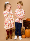 Boys Thanksgiving Turkey Gobble Knit Short Sleeve Performance Polo