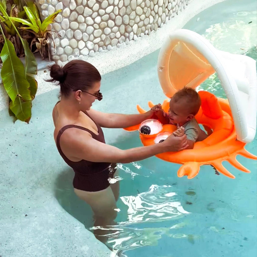 Baby Pool Float Sonny the Sea Creature Neon Orange