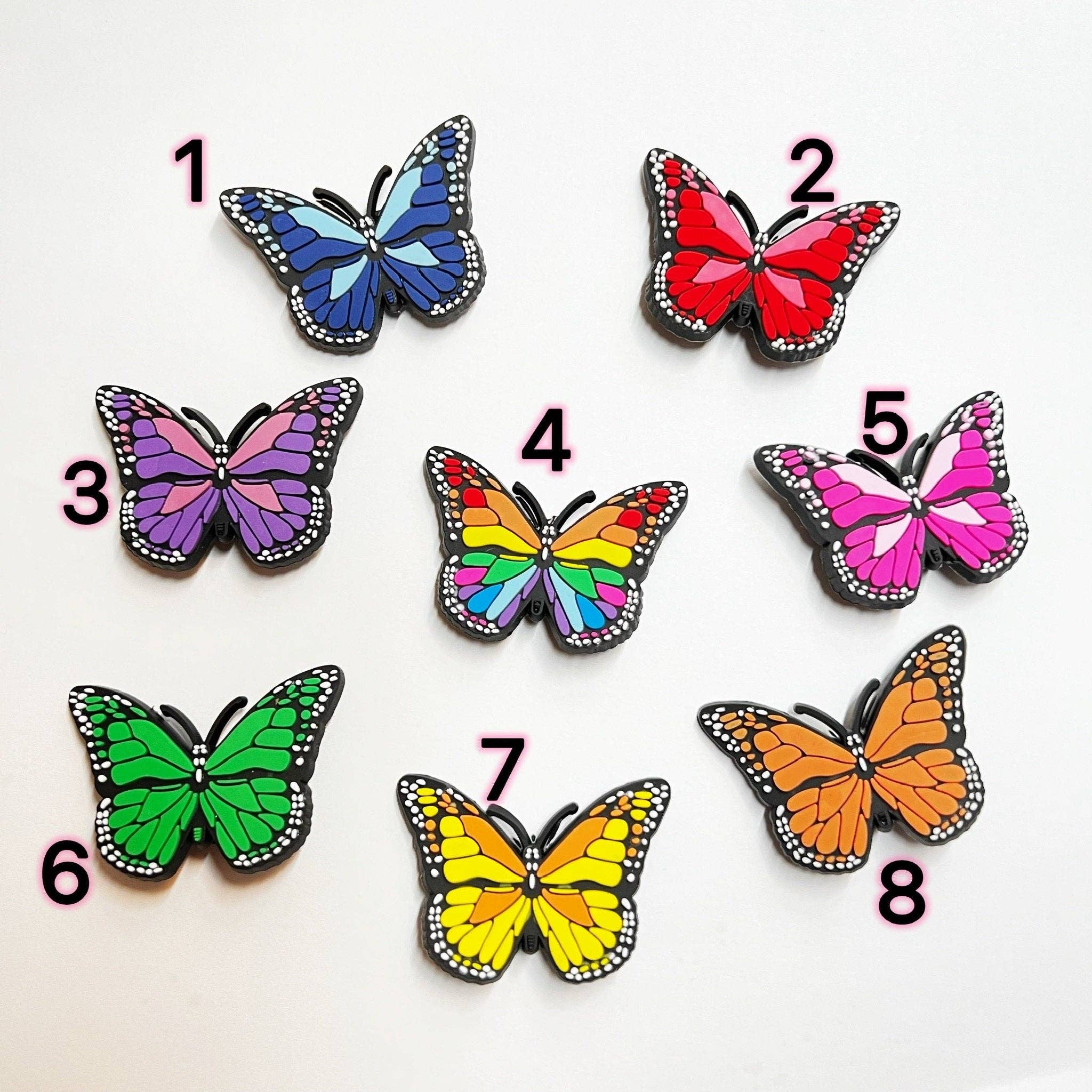 DELETE Pick your own Colorful Butterfly Design Theme Shoe Charms Best Quality JuliesDecalDesign: Large #4 rainbow