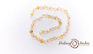 Gold Amber & Rose Quartz-11 inch