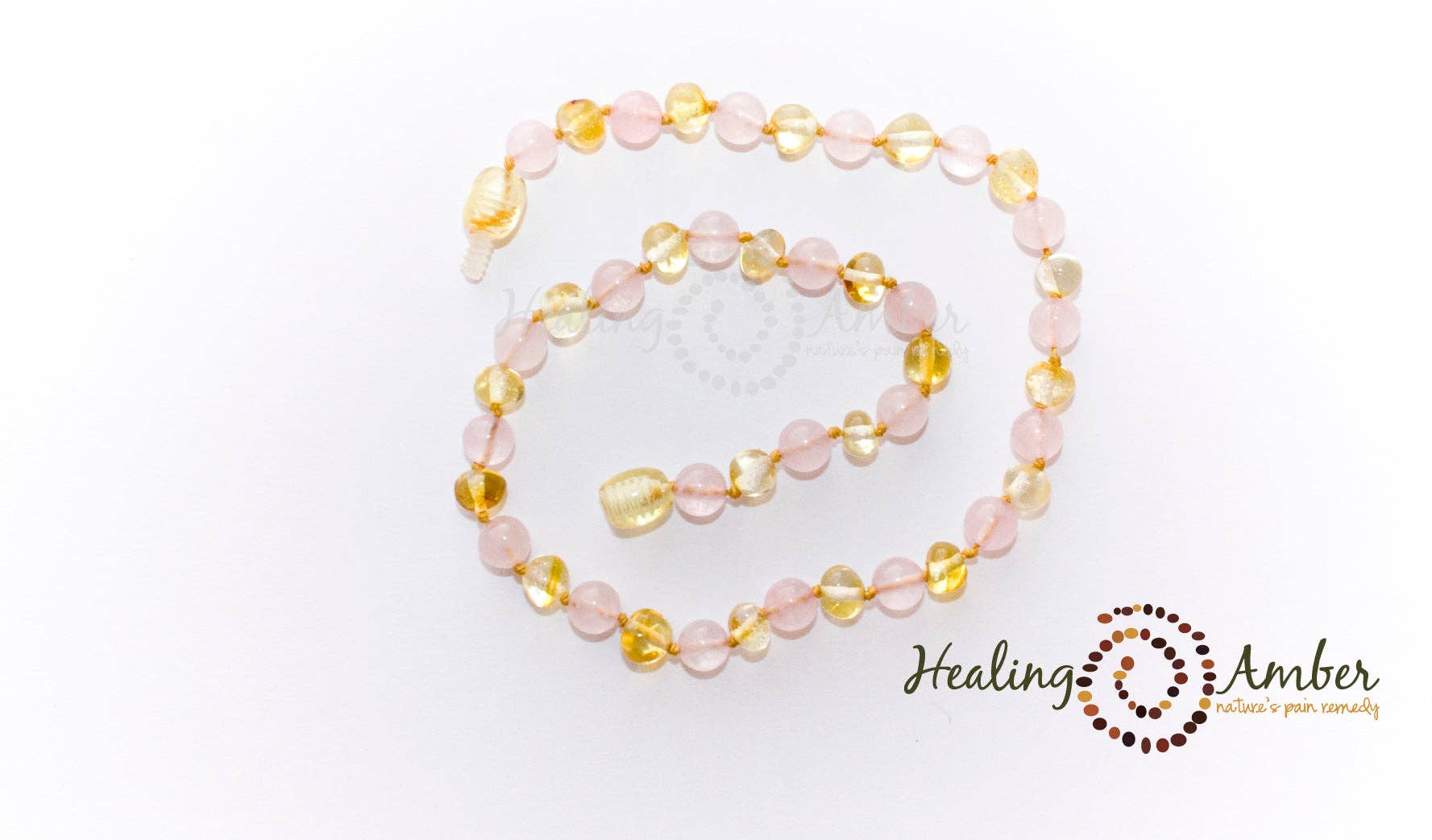 Gold Amber & Rose Quartz-15 inch