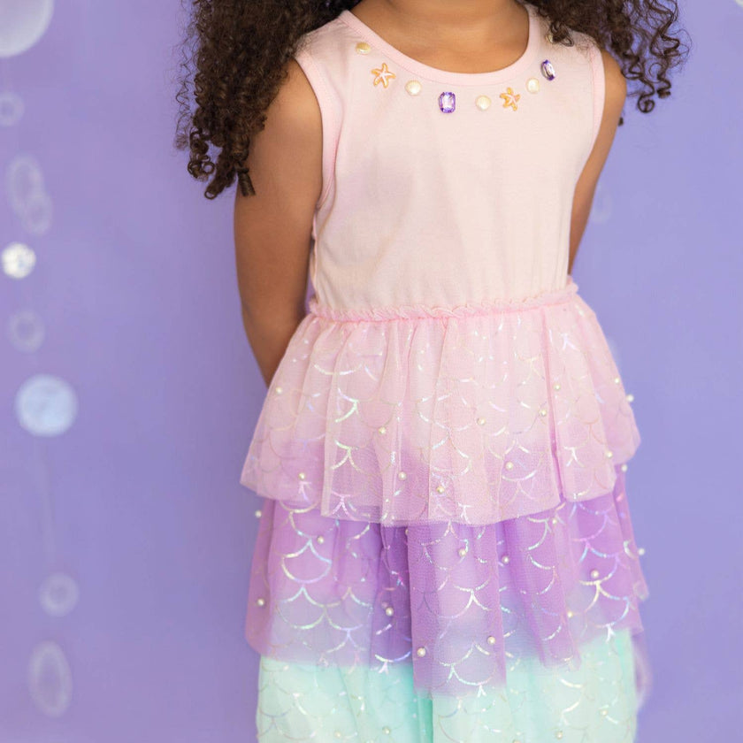 Mermaid Pearl Tank Tutu Dress - Kids