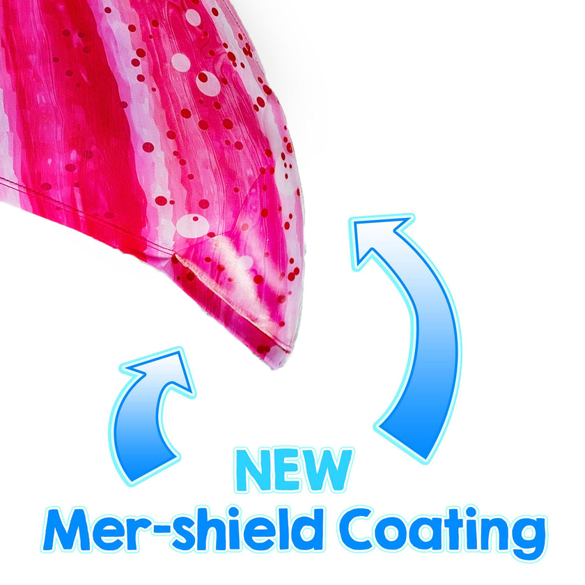Bahama Pink Mermaid Tail + Monofin Set clothing for kids, girls, teens, and women (pool toy)