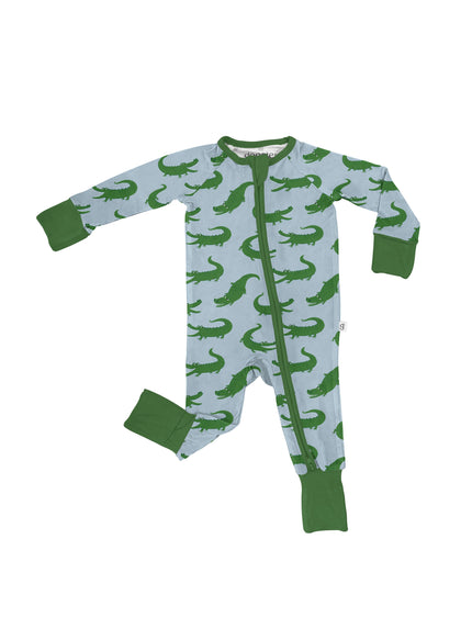 Blue Alligators Bamboo Zip Pajamas