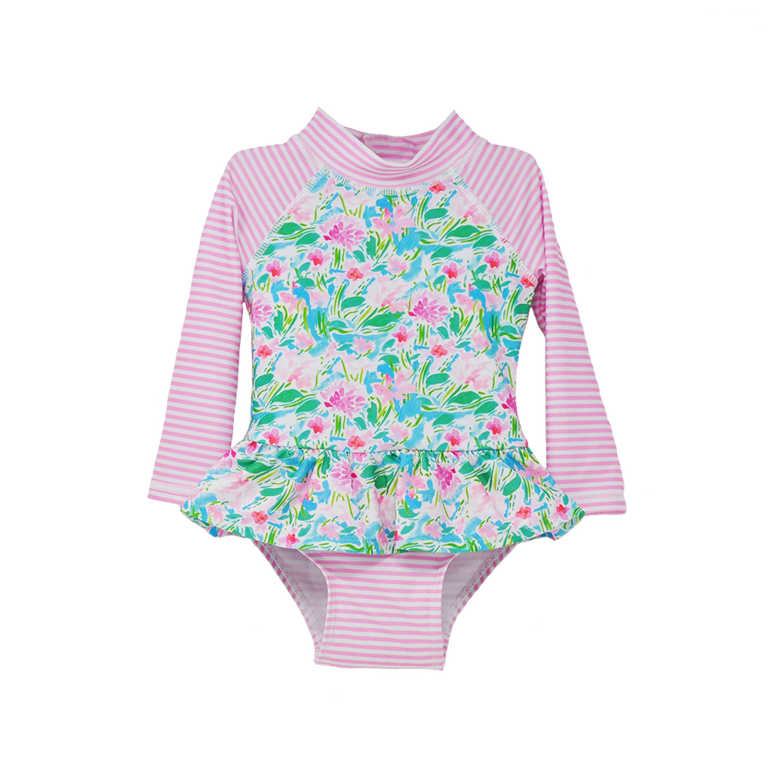 Baby Girls UPF50+ Alissa Infant Ruffle Rash Guard Swimsuit