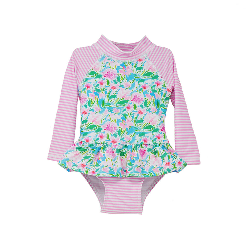 Baby Girls UPF50+ Alissa Infant Ruffle Rash Guard Swimsuit