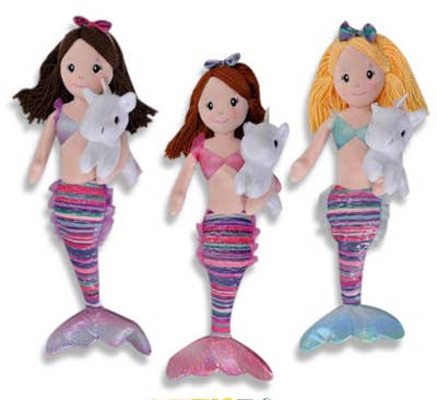 Mermaid w/ Unicorn Doll Stuffed Animal (Pick Your Mermaid)