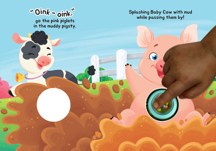 Baby Barnyard - Children's Rattle and Read Interactive Sensory Board Book with Spinning Rattle