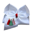 Christmas Wonderland Trio Trees Embroidered Hair Bow 🎄