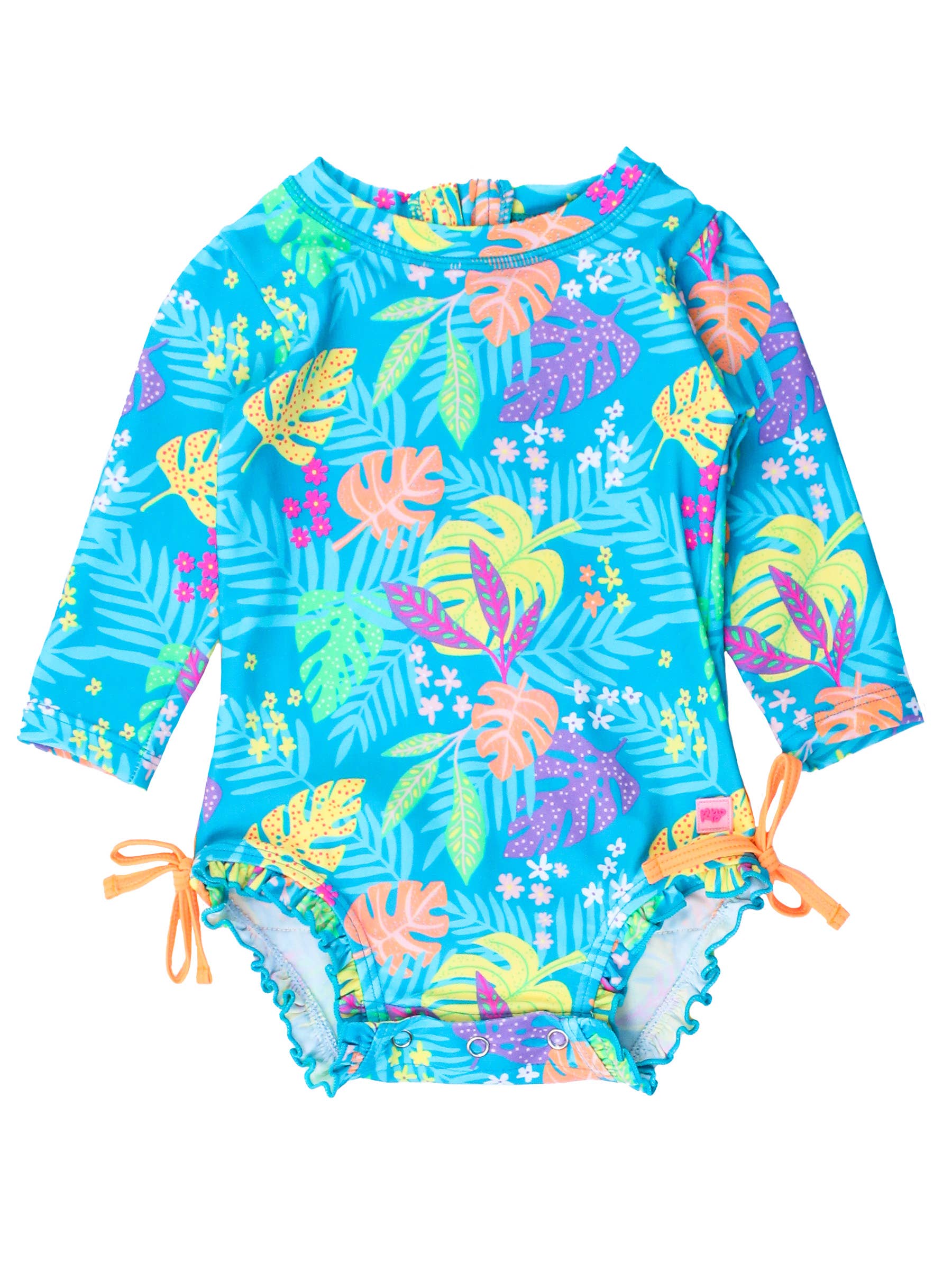 Neon Tiki Vibes Long Sleeve One Piece Rash Guard