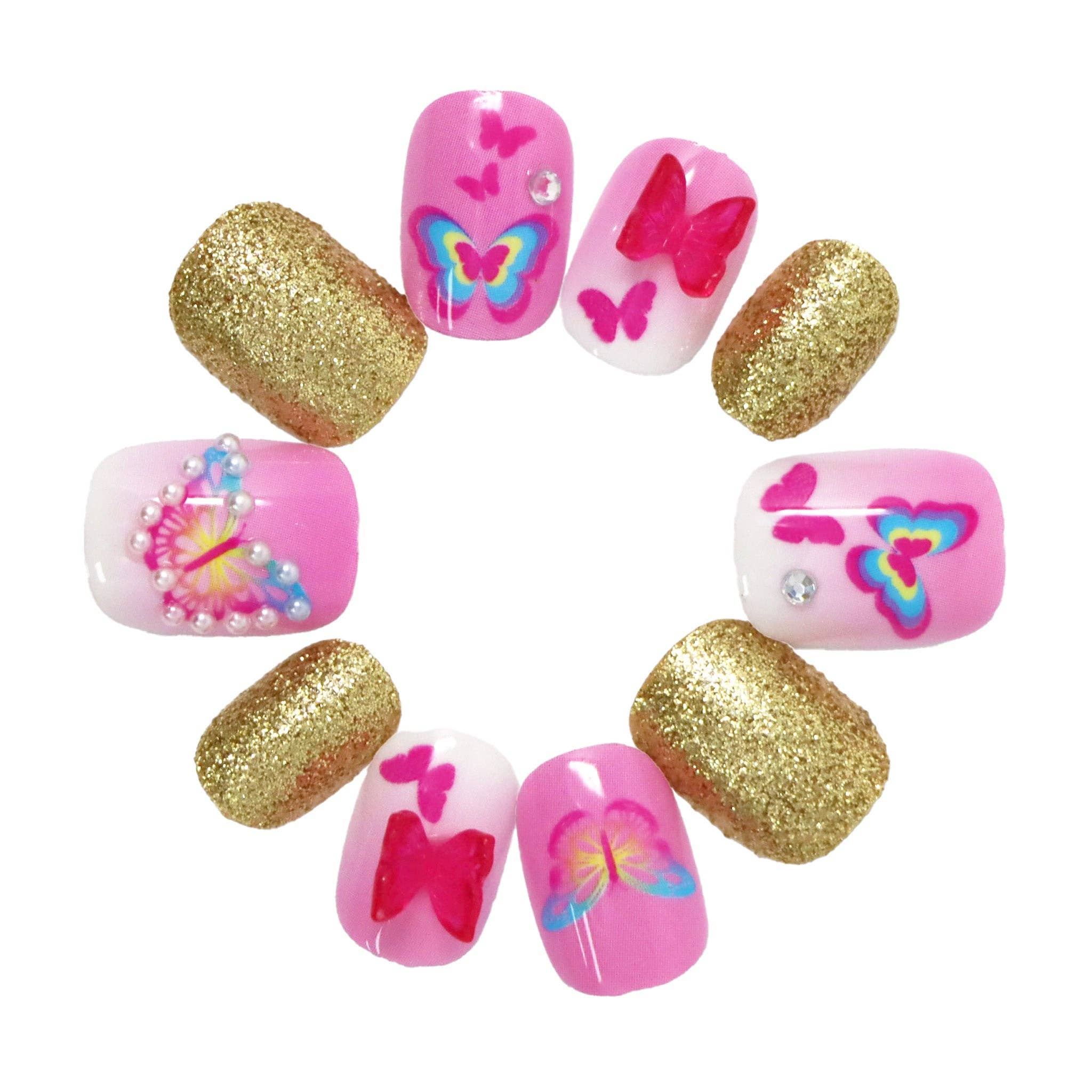 3D Butterfly Press On Nails
