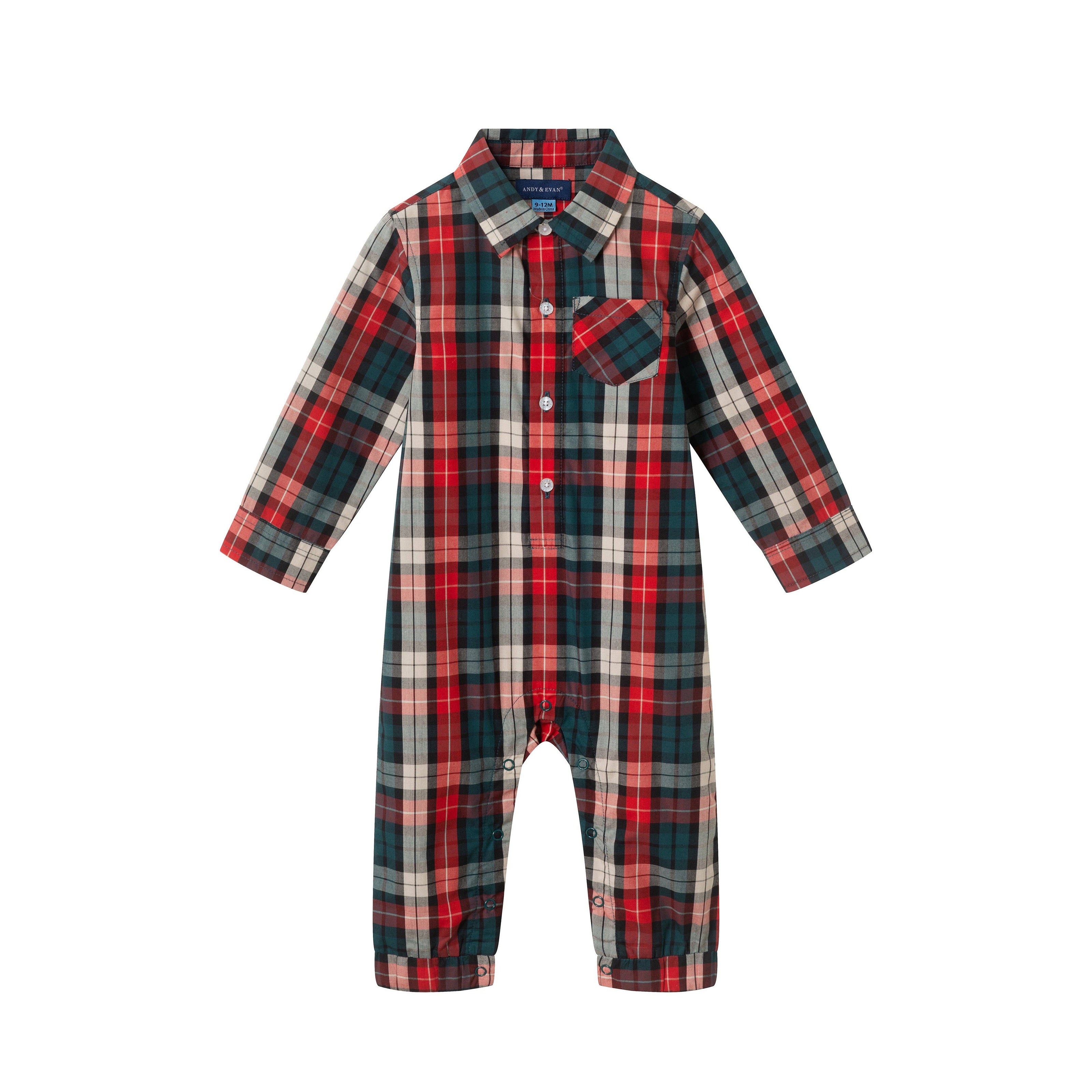 Infant Plaid Shirtall | Red