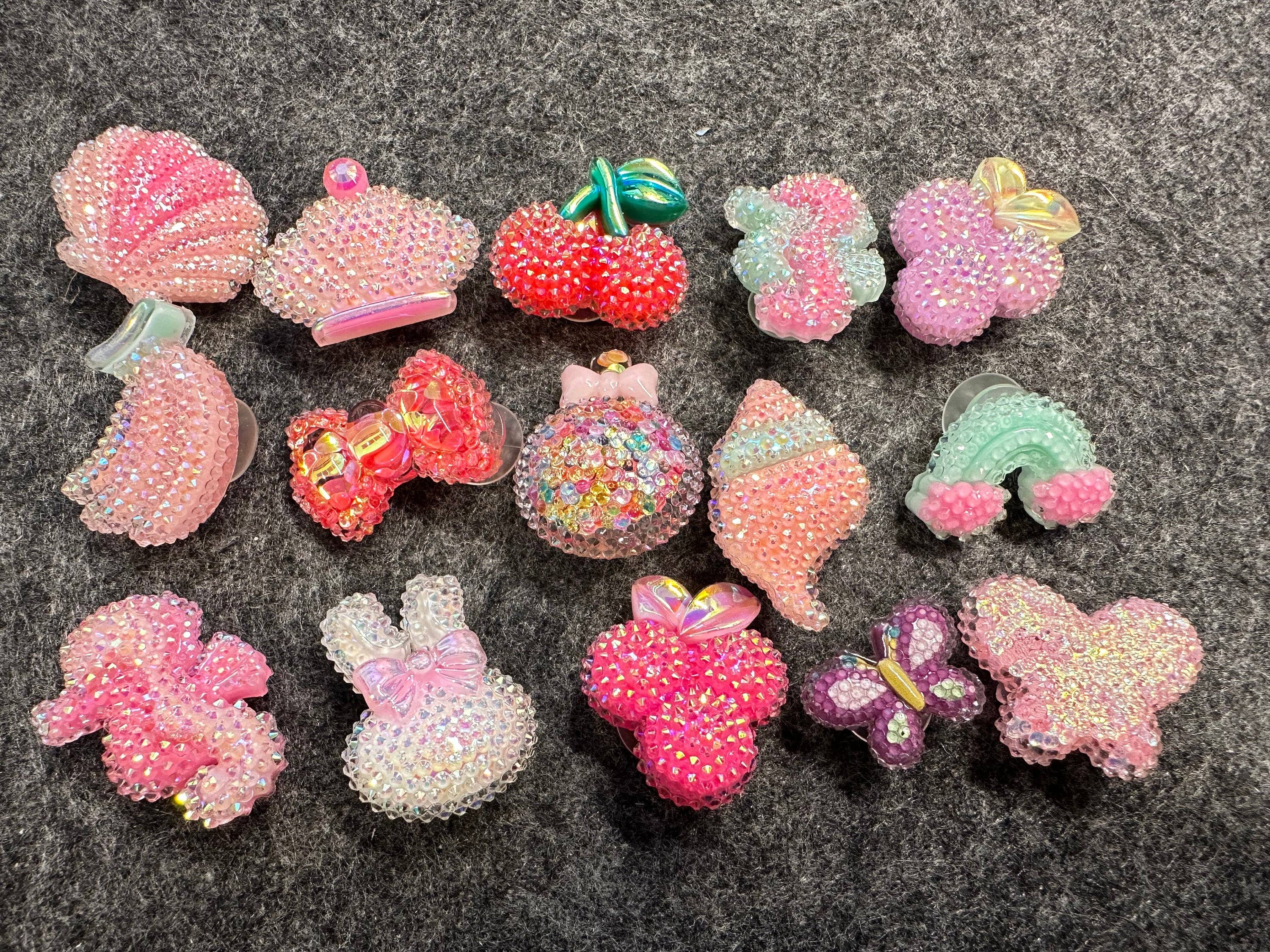 DELETE Bling Bling sequin star Aurora Glitter Resin charms for DIY Unique Special Croc Shoes  Best Quality JuliesDecalDesign: Set A 15pcs