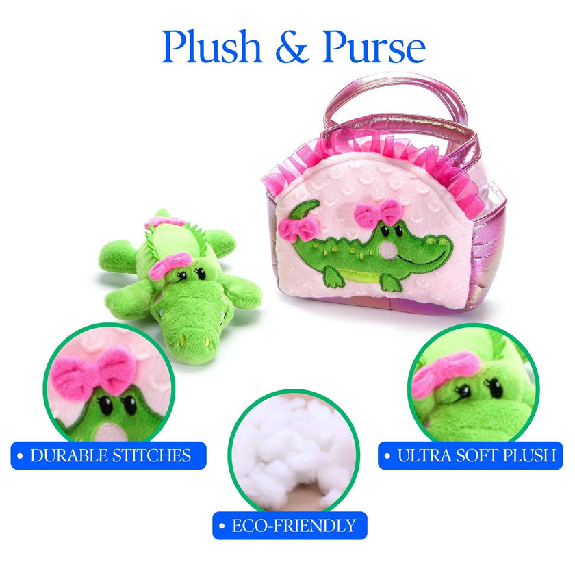 Plush Animal Set with Purse - Alligator