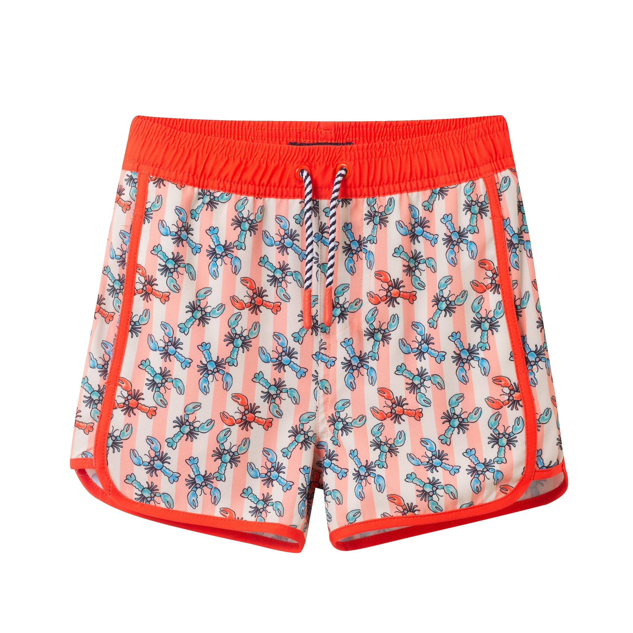 Boys Short Sleeve Rashguard Set | Orange Lobster