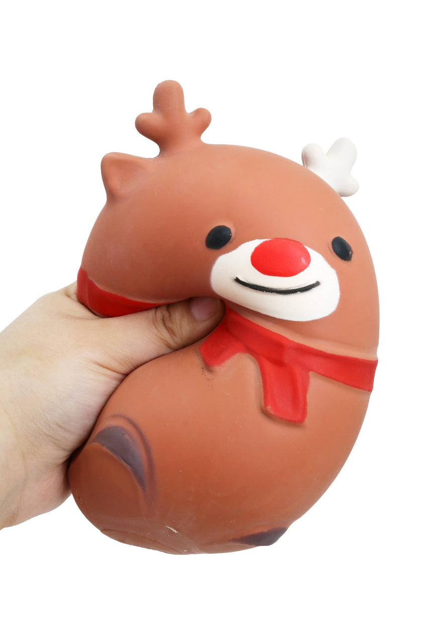 JUMBO 6 Inch Christmas Reindeer Fluffy Slime Filled Squishy Toy