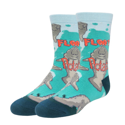 Floaty Potato | Kids' Manatee Cotton Crew Socks