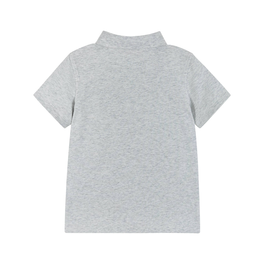 Boys Toddler Gray Dino Playful Pocket Polo Shirt