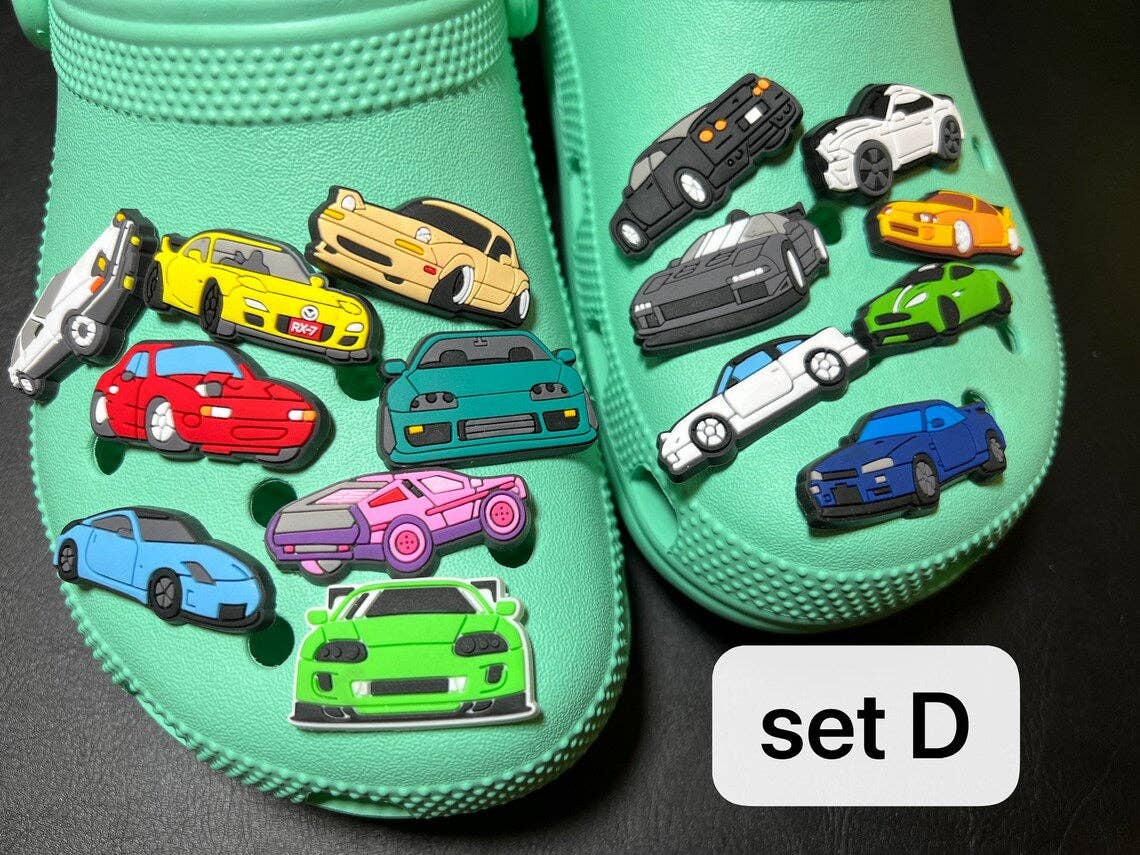Pick your own Cars race cars shoe charms
