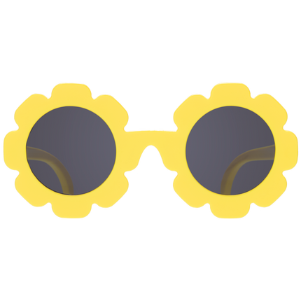 Neon Yellow Flower Kids Sunglasses on