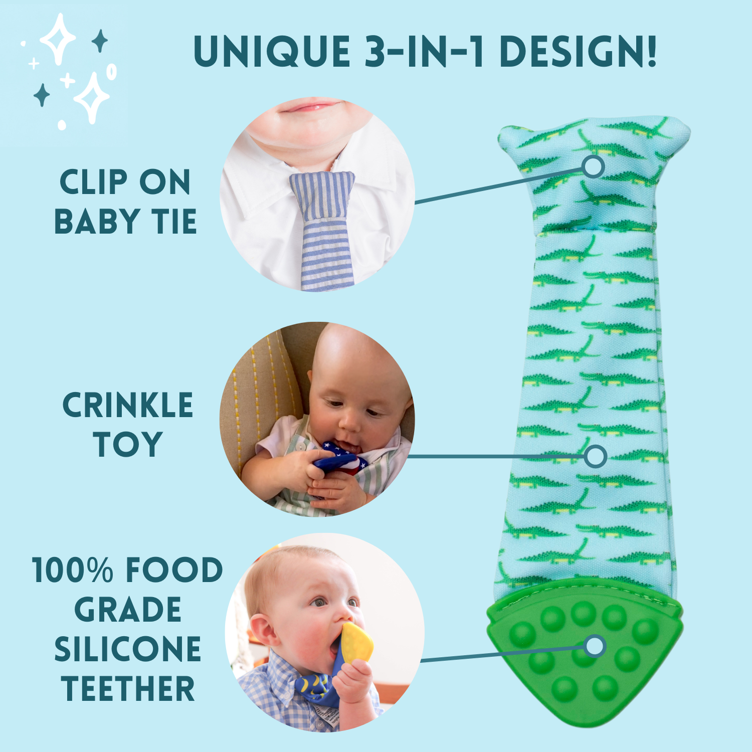 Polkadot Tasty Tie Teether, Crinkle Toy