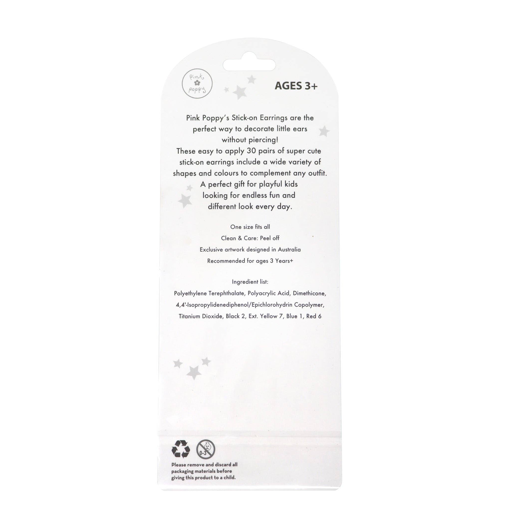 30 Pairs Fairy Butterfly Friends Stick On Earrings | Pack of 12