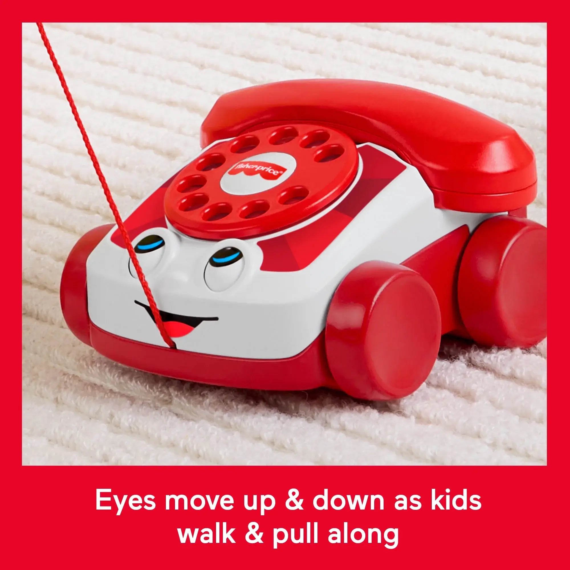 Fisher-Price Red Chatter Telephone Baby & Toddler Pull Toy