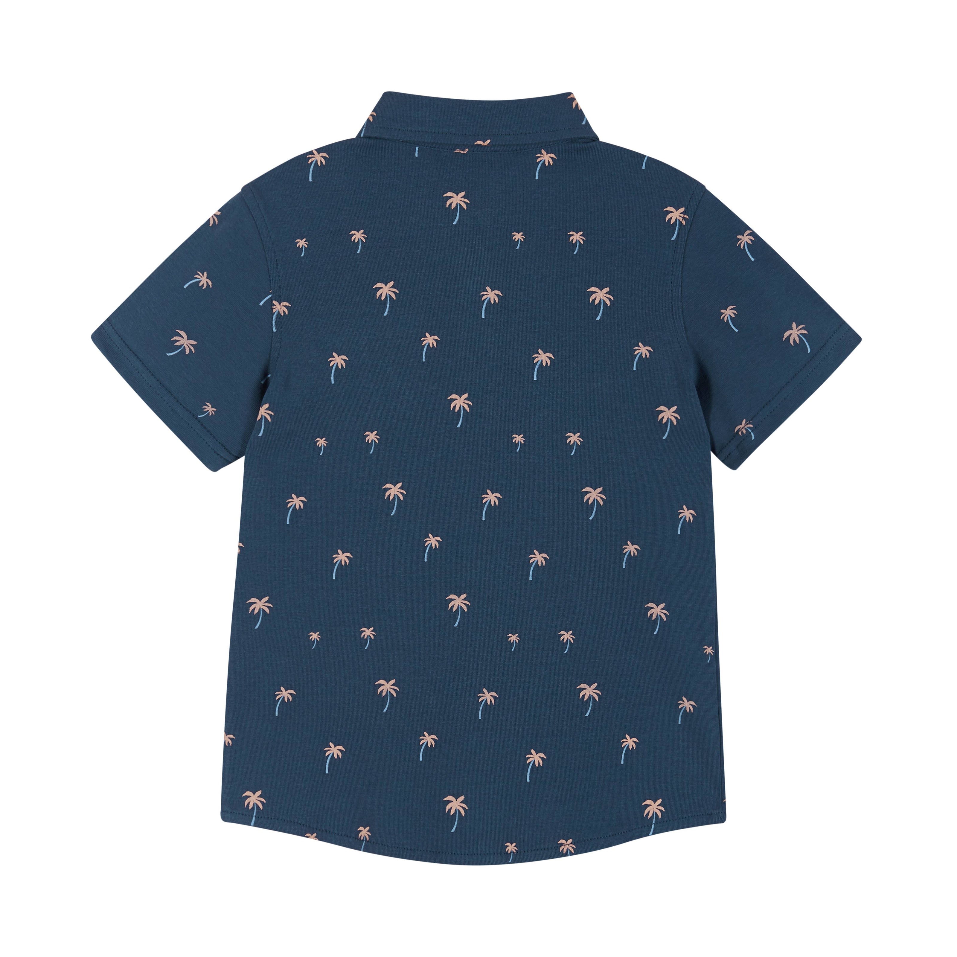 Boys Toddler Short Sleeve Orange Palm Trees Button-down Shirt