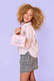 Polka Dot Butterfly Pearl Handle Crossbody Bag