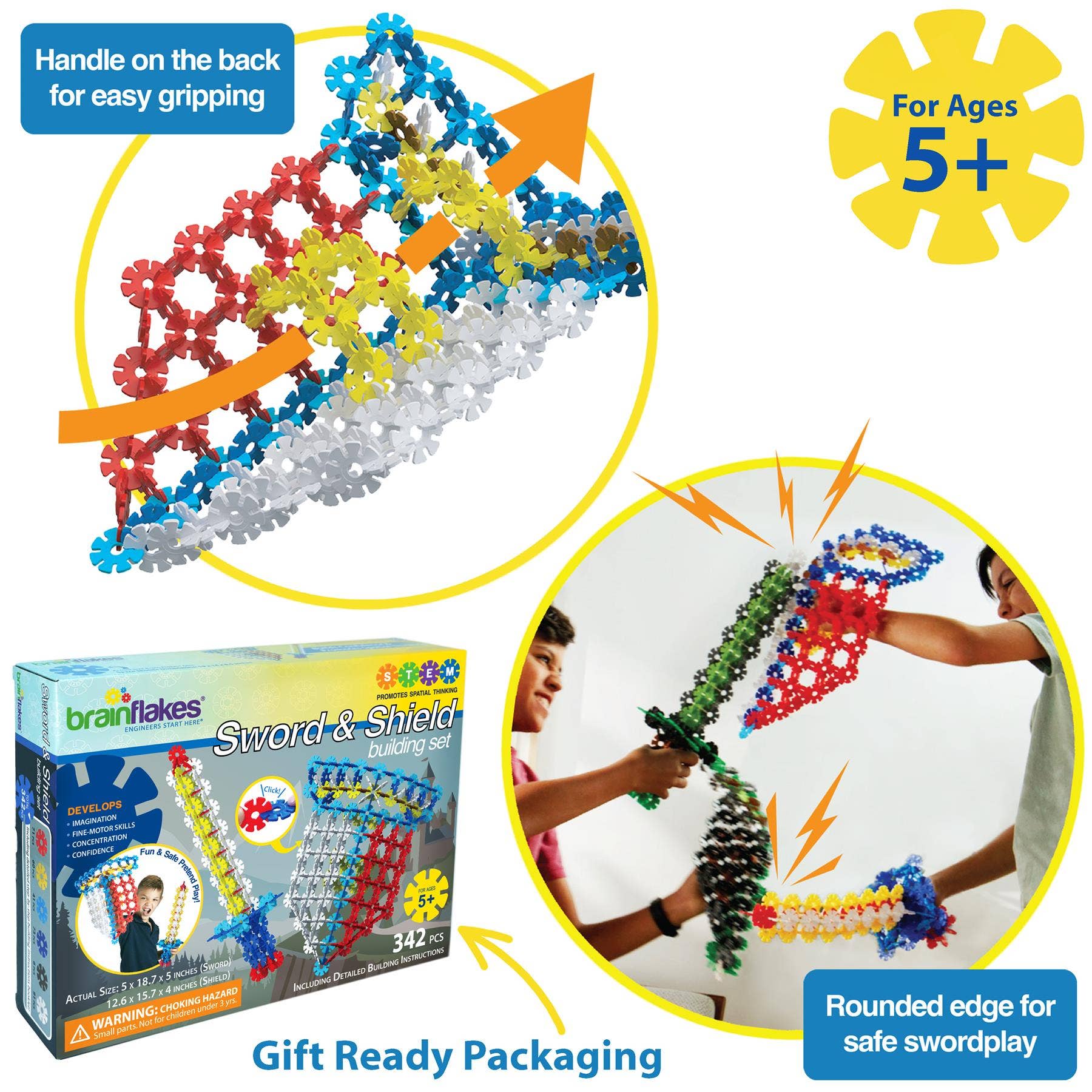 Brain Flakes Sword & Shield Building Set with Detailed Step by Step Instructions Booklet
