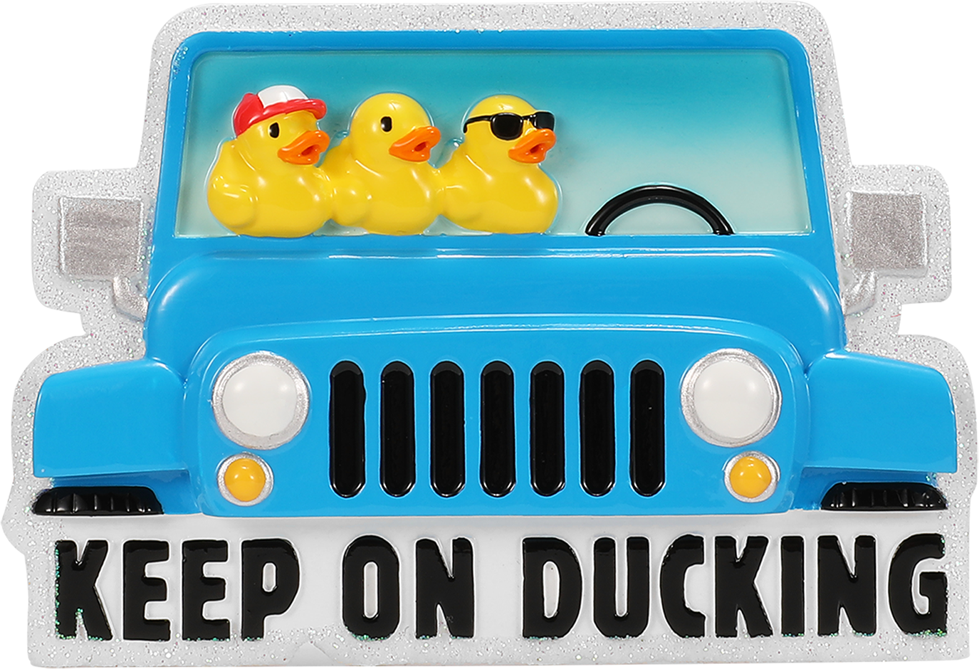 Keep on Ducking Jeep Personalized Ornament