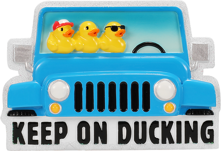 Keep on Ducking Jeep Personalized Ornament
