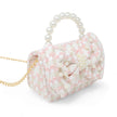 Girls Tweed Jumbo Pearl Bow Handbag