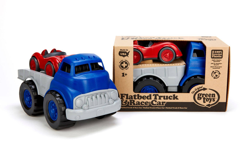 Flatbed w/ Red Race Car Toy