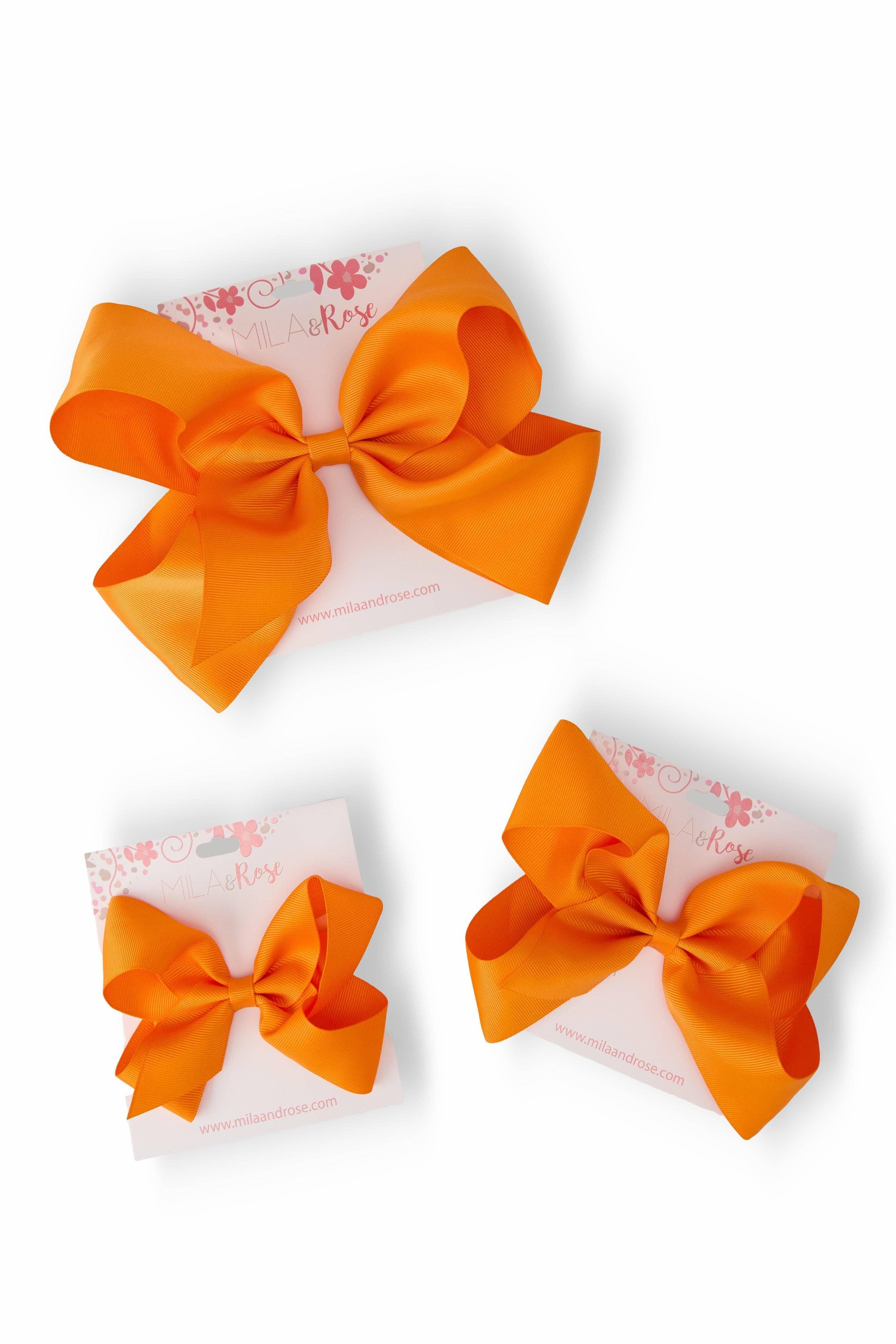 Orange Grosgrain Hair Bow