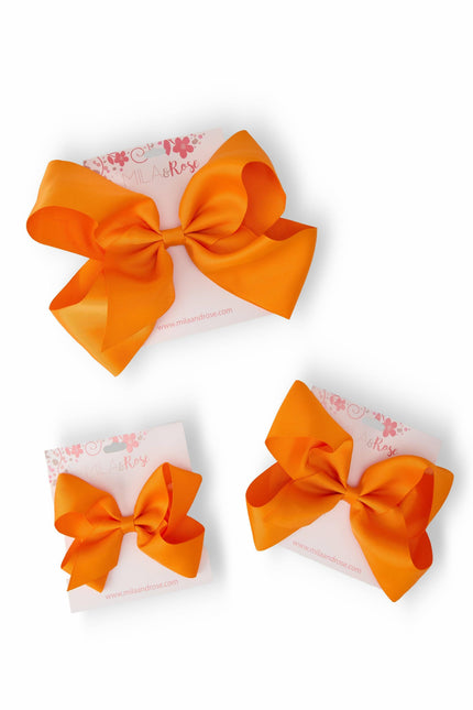 Orange Grosgrain Hair Bow