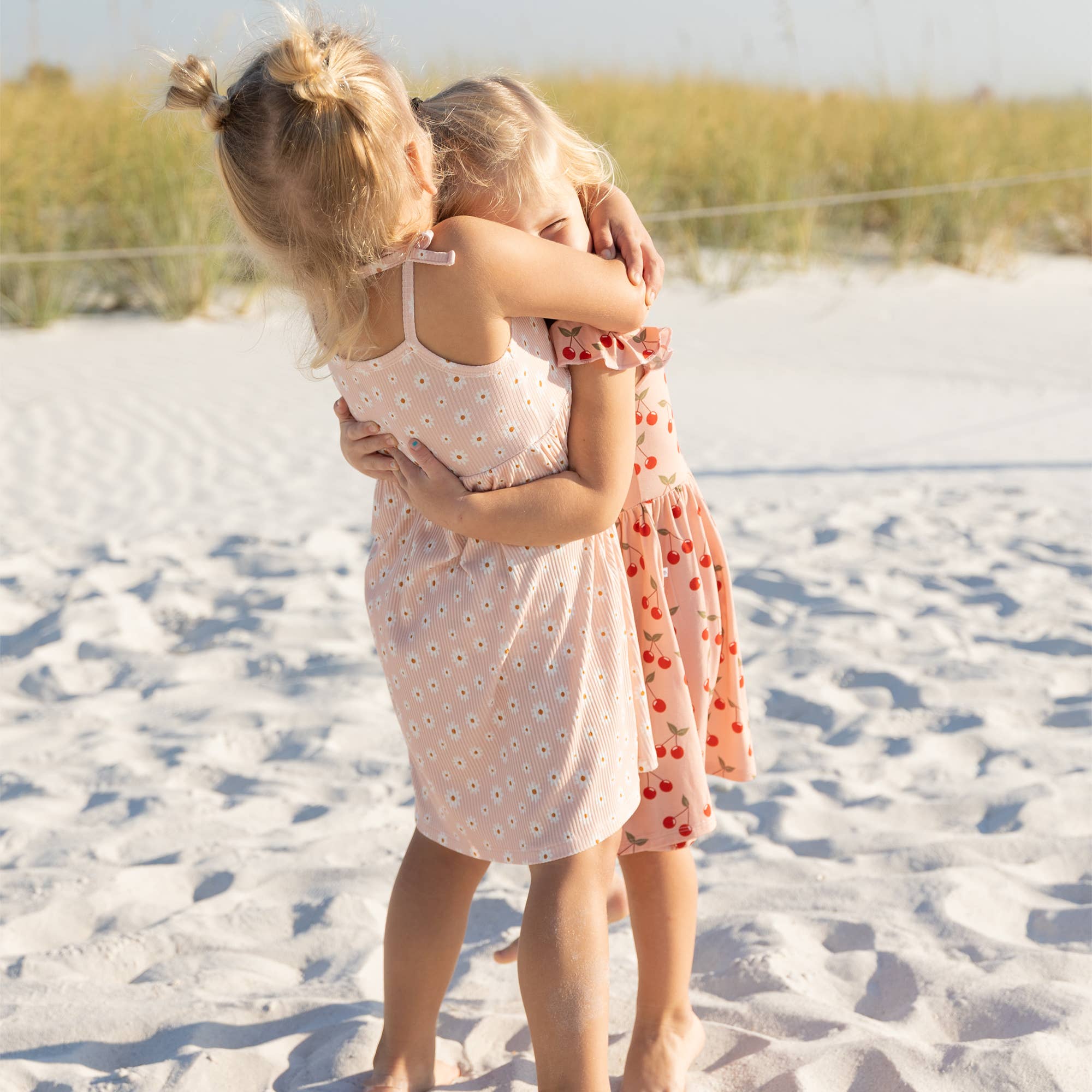 Pink Daisy Ribbed Bamboo Sundress