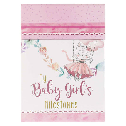 My Baby Girl's Milestone Cards offer 24 adorable milestone cards to record your baby girl’s first years in memorable moments.&nbsp;Each card is adorable. You can snap photos of each one and keep the box as a keepsake.