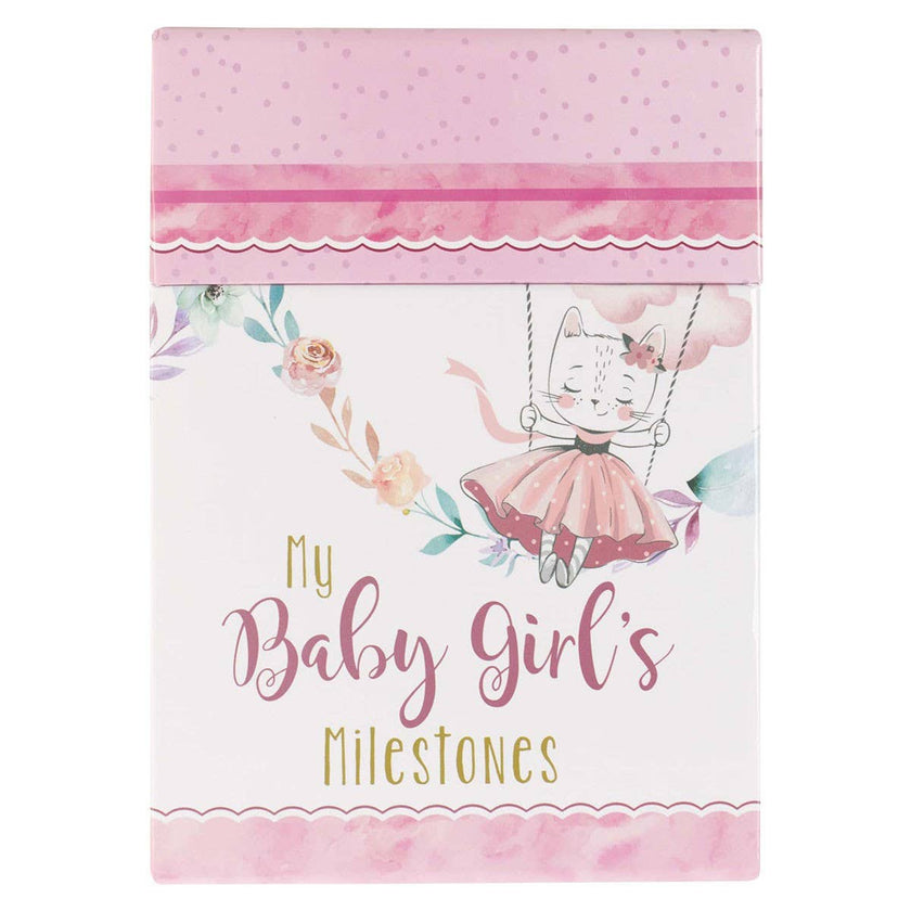 My Baby Girl's Milestone Cards offer 24 adorable milestone cards to record your baby girl’s first years in memorable moments.&nbsp;Each card is adorable. You can snap photos of each one and keep the box as a keepsake.