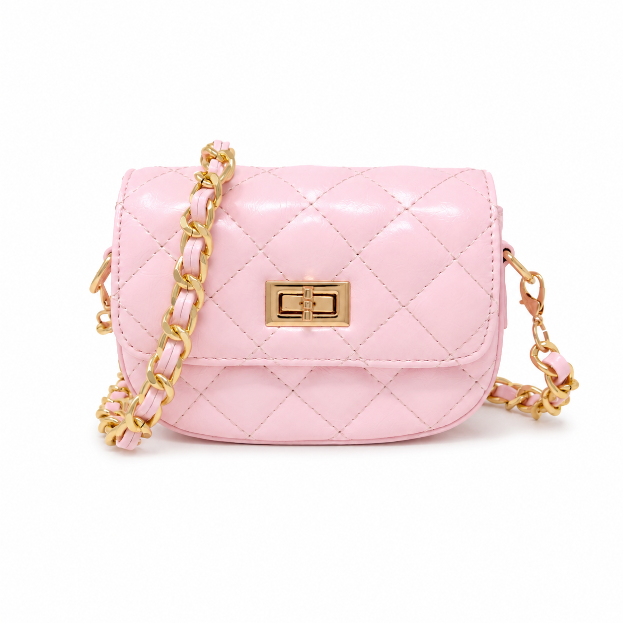 Kids Quilted Crossbody Bag with Chain Strap