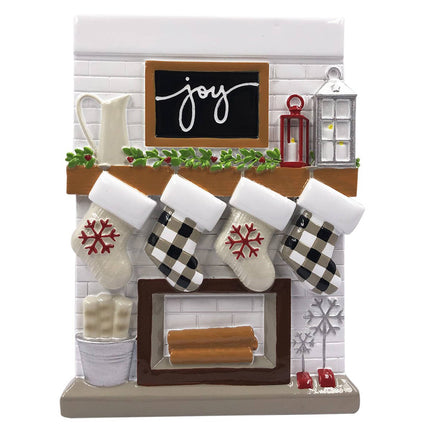 Fireplace Mantle Family Personalized Ornament