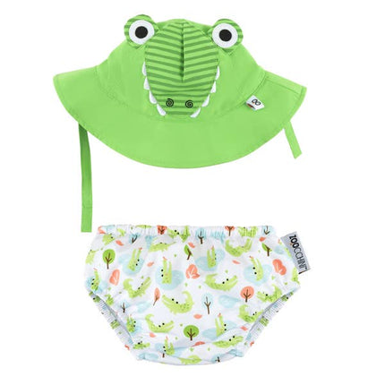 Alligator Swim Diaper and Sunhat Set
