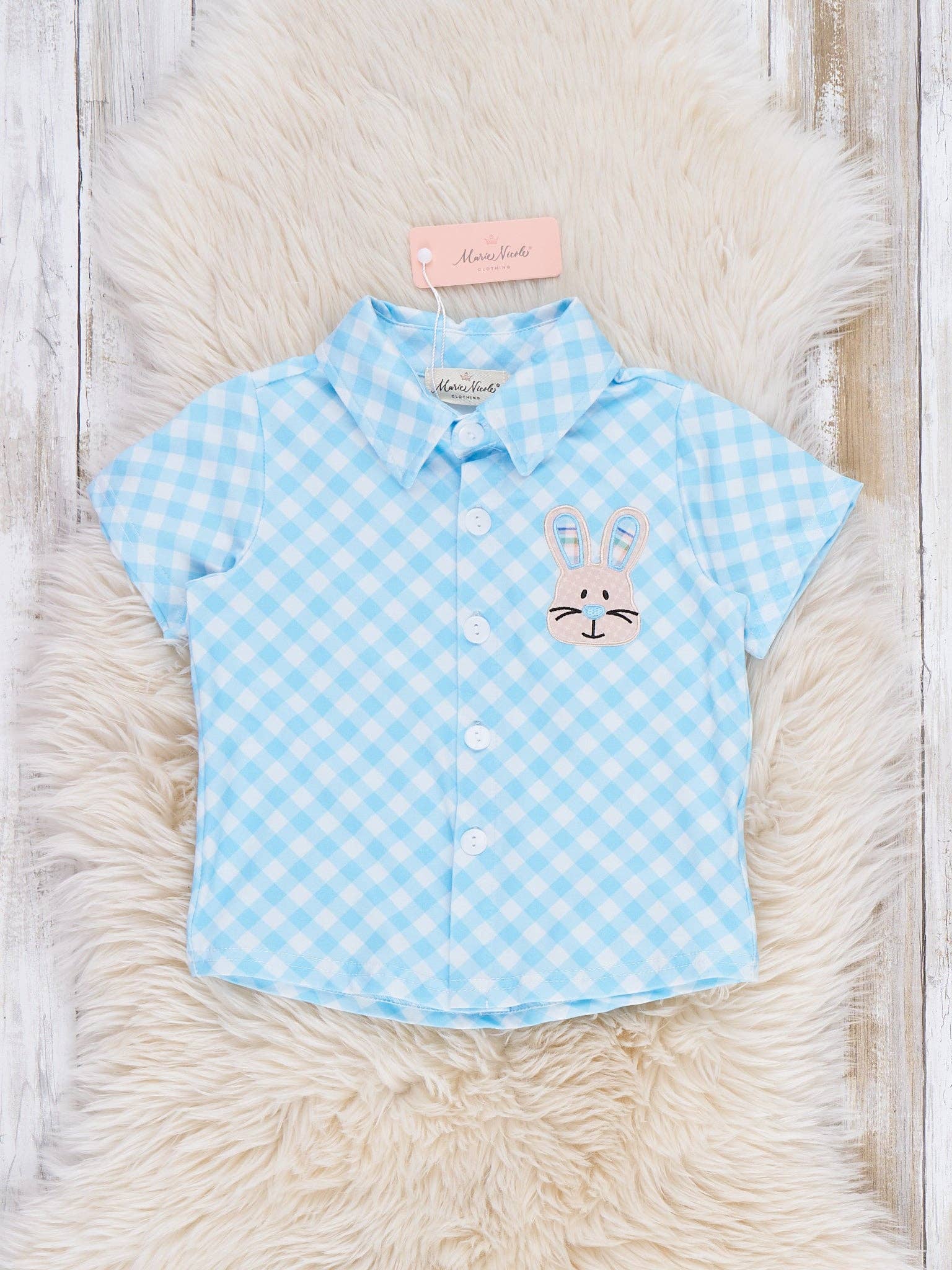 Bunny Square Play Embroidered Shirt