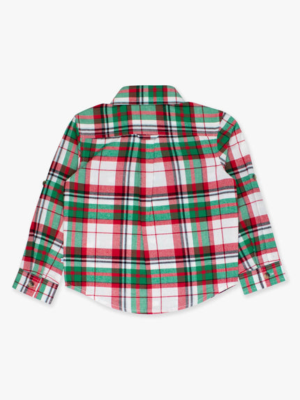 Boys Dashing Dreams Plaid Long Sleeve Button Down