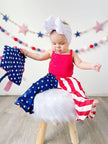 Crinkle Tag Square Toy-USA Flag Military