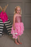 Pink Poodle Handbag- Pretty Pink and  Glitter White