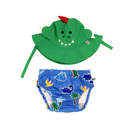 Baby Swim Diaper & Sun Hat Set - Devin Dino & Friends